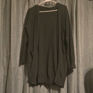 Black Open-Front Women's Hooded Sweater Cardigan